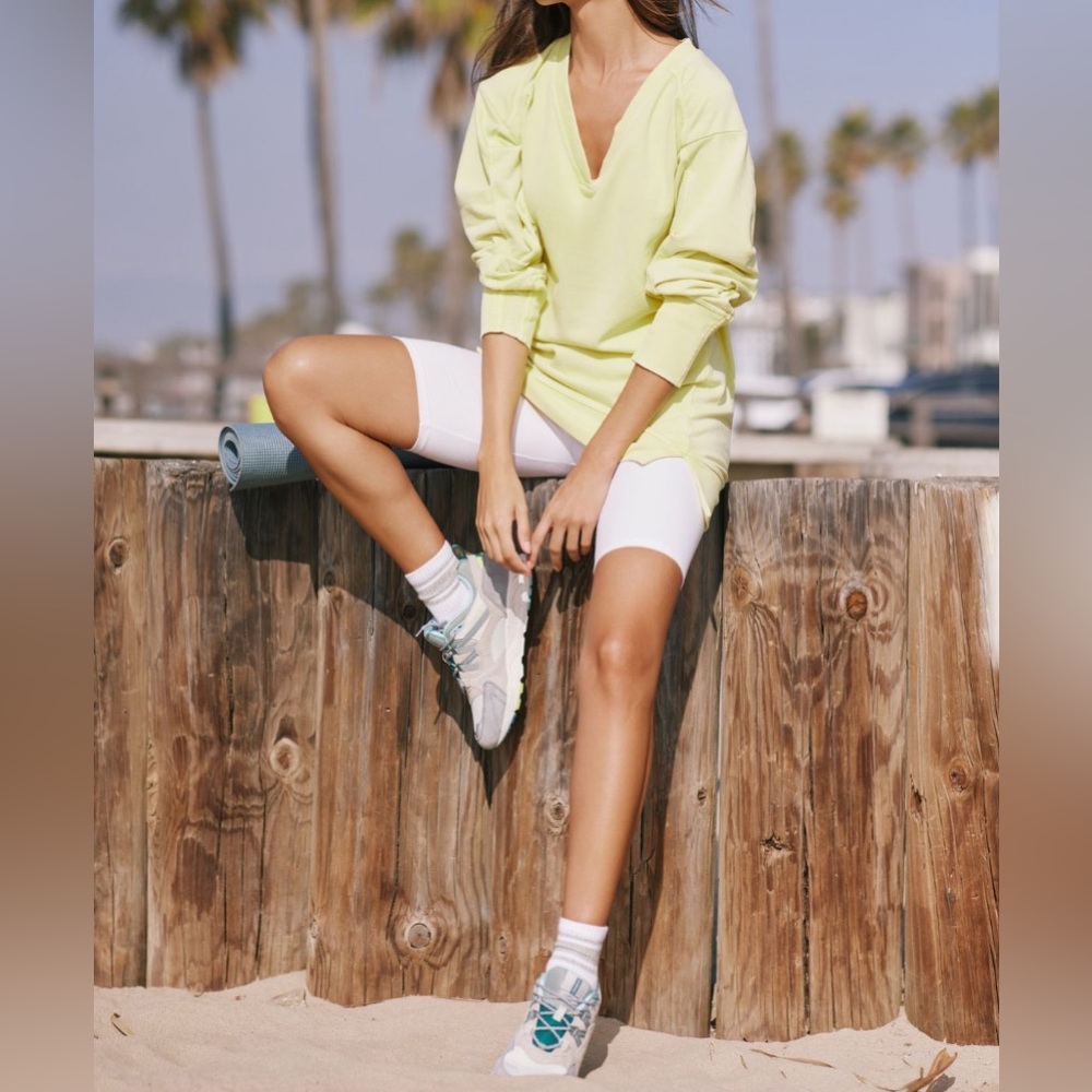 Anthropologie Yellow V-Neck Sweatshirt